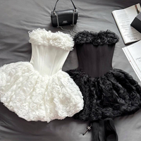 “ Angel Rosé Bloom Corset” Dress - Черна рокля