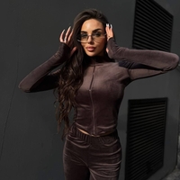 Velour Chic  Brown - спортен екип от кадифе