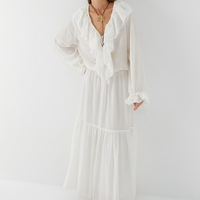 Дълга Риза-Рокля “Breeze Tie” white