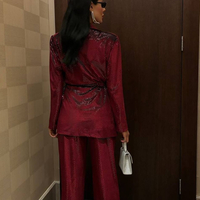 “Shine Party Suit” red – Елегантен костюм с пайети