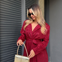 “Shine Party Suit” red – Елегантен костюм с пайети