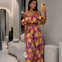“ Lemon Blossom Set” pink - топ и панталон