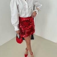 „Glam Night“ Red  къса пола пайети