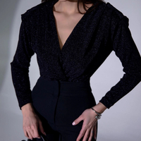 “Shine Motion Bodysuit” Black– Блестящо парти боди