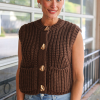 Дамска плетена жилетка без ръкави Cozy Knit Vest