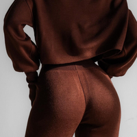 Mocha Cozy Elegance Set - плетен комплект с пуловер и панталон