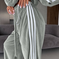 “ Velour contrast Set “ green – спортен екип от мек велур