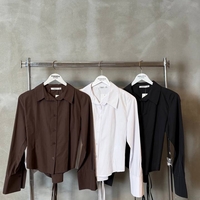 Риза с подчертан силует и връзки на талията - Black