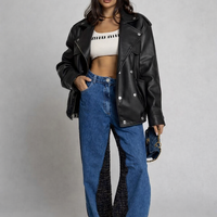 “URBAN EDGE “black – широко издължено кожено яке