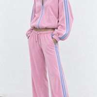 “ Velour contrast Set “ pink – спортен екип от мек велур