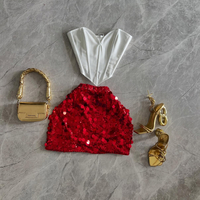 „Glam Night“ Red  къса пола пайети