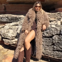 Alpina brown – дълго палто тип мондолска вълна