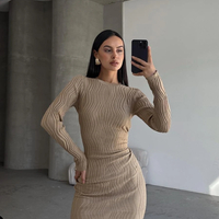 Riva Knit Dress - къса бандажна рокля от фино плетиво