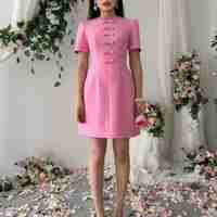 “Bella” pink - рокля с панделки