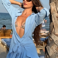 “ SUMMER WRAP”  Blue риза-рокля