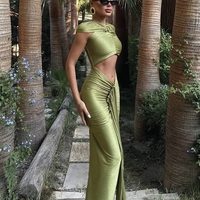 “Sculpt Glam Dress” Green - Дълга рокля