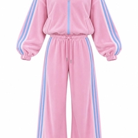 “ Velour contrast Set “ pink – спортен екип от мек велур