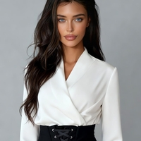 „Monique“ – бяла риза-боди и черна пола с висока талия