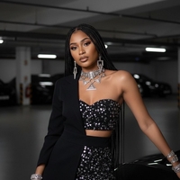 Black Glam Set – топ, къс панталон и блейзър