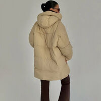 Soft Beige Puff – Бежаво миди яке тип пухенка Oversize