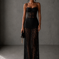 “ Celeste Lace” black - дантелена рокля