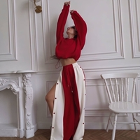 “ Urban Contrast Luxe Set “ red - спортен екип с копчета