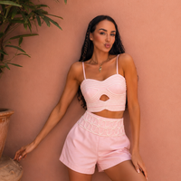 “ Summer Glow” pink – топ и къси панталони