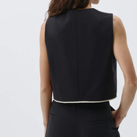 City Edge Set  black - Къс елек и панталон с висока талия