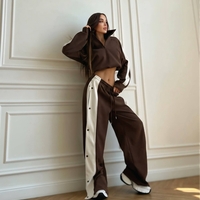 “ Urban Contrast Luxe Set “ brown - спортен екип с копчета