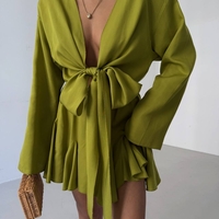 FASHION BLOOM Комплект от пола и риза с панделка green
