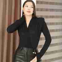 “Shine Motion Bodysuit” Black– Блестящо парти боди