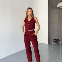Capri Chic Bordo - Комплект топ/елек и панталон с капси
