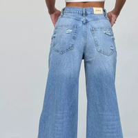 Дънки “Urban Edge” с висока талия и накъсани крачоли