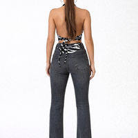 Midnight Flare Jeans - Тъмно сиви дънки с висока талия