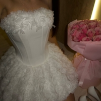 “ Angel Rosé Bloom Corset” Dress - Бяла рокля