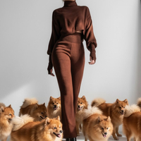 Mocha Cozy Elegance Set - плетен комплект с пуловер и панталон