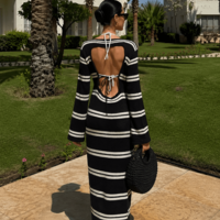 Oceana Backless black – дълга плажна рокля с отворен гръб