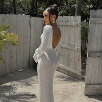 “Oceana Backless” ekru – дълга плажна рокля