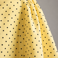 “Polka Grace” yellow - Рокля с връзки на гърба