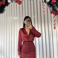 Къса блестяща пола Glam Bordo