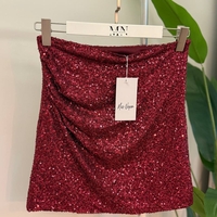 Къса блестяща пола Glam Bordo