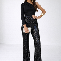 Noir Glam – елегантен панталон с пайети