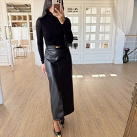 Елегантна кожена пола Noir