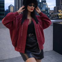 Bomber Chic Bordo– яке/бомбър от набук с кабзи