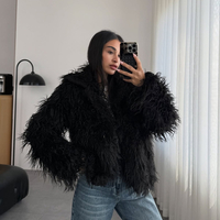 Дългокосместа Лама- палто Black