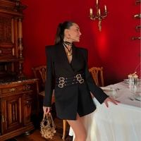 Blazer “Power Line” Black – с 3 колана и изваяни рамене