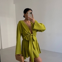 FASHION BLOOM Комплект от пола и риза с панделка green