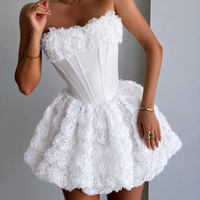 “ Angel Rosé Bloom Corset” Dress - Бяла рокля