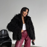 Дългокосместа Лама- палто Black