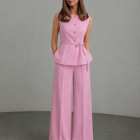 “ Pink Elegance “ елек с колан и широк панталон